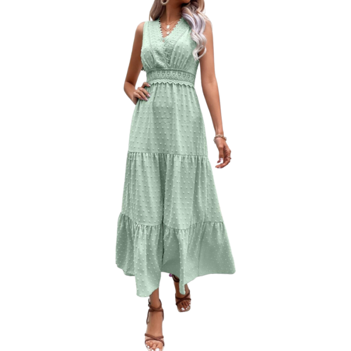 Green Lace Jacquard Dress
